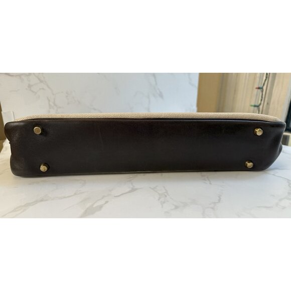 HERMES Porte-Documents Plume 38 Briefcase Bag Ecru Beige Toile H Ebene Evercalf - Picture 9 of 16